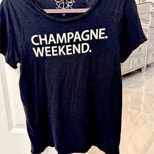 Champagne weekend black Chaser brand tee